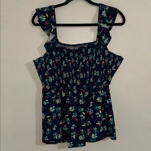 Lane Bryant Swing Square Neck Smocked Babydoll Tank Top 18/20